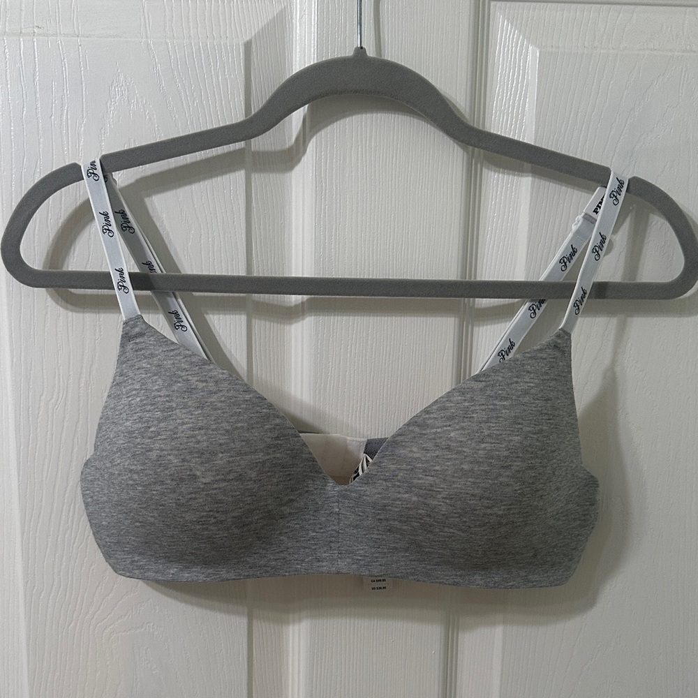 PINK Victoria's Secret Heather Gray Wireless Bra